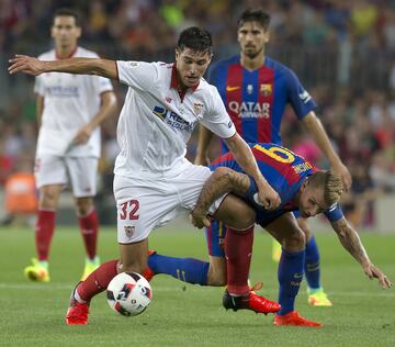 El chiclanero ha sido clave en la permanencia del Sevilla Atlético en Segunda División. Jugó la Supercopa de España contra el Barcelona en agosto y por los fichajes de última hora no se quedó en el primer equipo.