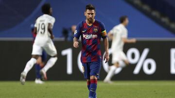 Messi, en Lisboa el día del 2-8.