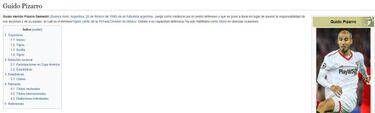 Wikipedia trolea a Guido Pizarro tras partido contra Veracruz
