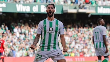 Isco celebra un gol con el Betis.