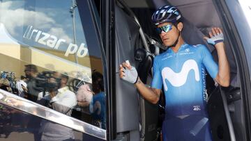 Andrey Amador antes de tomar la salida en una etapa del Tour de Francia.