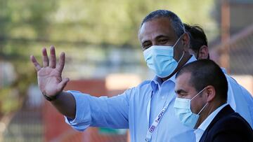 Liguilla de ascenso, campeonato nacional 2020.
El Presidente de la ANFP Pablo Milad es fotografiado durante el partido de primera b entre Deportes Melipilla y Union San Felipe realizado en el Estadio Municipal de la Pintana.
Santiago, Chile.