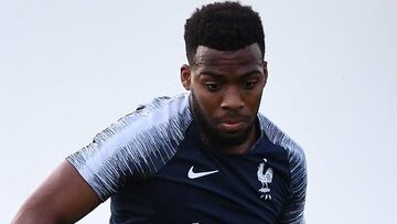 Lemar, en un entrenamiento con Francia en Istra.