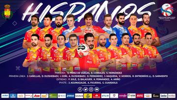 Imagen de la lista de convocados por Jordi Ribera para el Europeo de Balonmano.