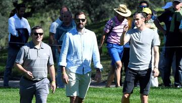 Gareth Bale, del Real Madrid, durante su asistencia a la primera jornada del Open de Espa&ntilde;a. 