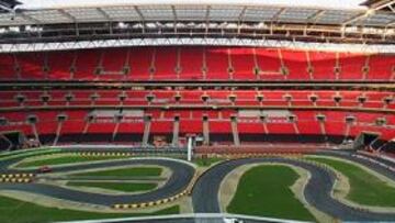 <b>ESPECTACULAR RECONVERSIÓN. </b>El estadio de Wembley ha sido preparado para albergar la Carrera de Campeones.