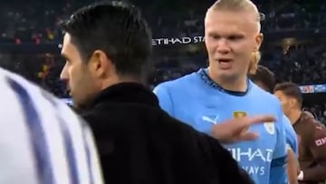 La lamentable escena de Haaland con Arteta por la que le llueven las críticas
