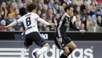 Bale, en el partido de ida contra el Valencia.
