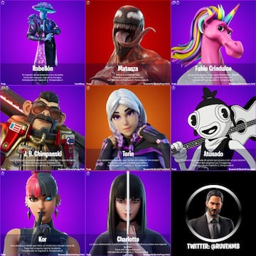 Todos los skins nuevos del parche 18.00 de Fortnite