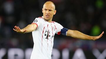 Arjen Robben, en el partido de Champions ante el PSG.