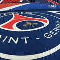 This file photo taken shows the logo of the Paris Saint-Germain prior to the French L1 football match between Paris Saint-Germain (PSG) and Lille (LOSC) at the Parc des Princes stadium