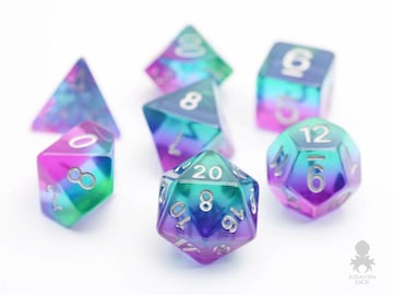 Conjunto de dados de D&D, creados por Kraken Dice