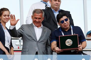 Diego Armando Maradona en el Kazán Arena.