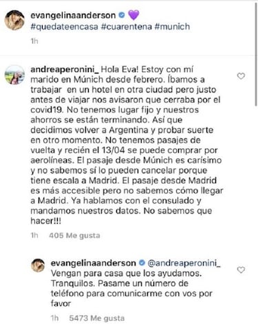 Acusan a Evangelina Anderson de usar un perfil falso para fingir un acto solidario