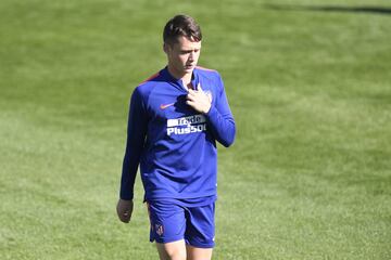 Borja Garcés en el entrenamiento del Atlético de Madrid 