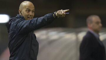 El exentrenador del Andorra, Gabri, durante un partido.