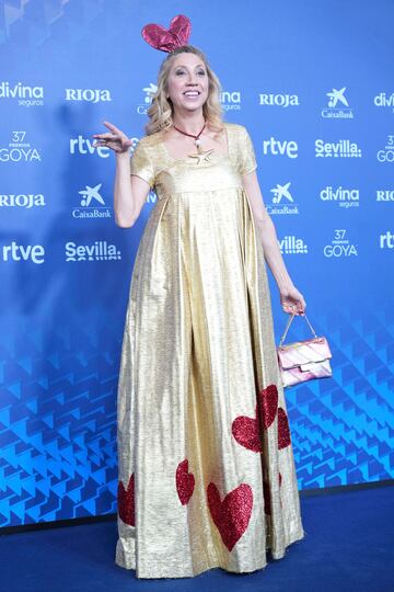 Pilar Ordoñez posa en la alfombra roja de los Goya.