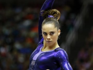 La estadounidense McKayla Maroney durante la competición nacional de suelo.