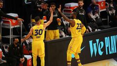 LeBron James y Stephen Curry, durante el All Star de Atlanta.