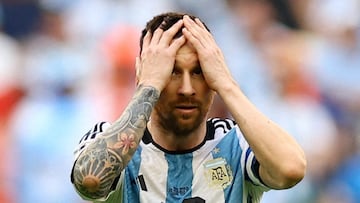 Soccer Football - FIFA World Cup Qatar 2022 - Group C - Argentina v Saudi Arabia - Lusail Stadium, Lusail, Qatar - November 22, 2022 Argentina's Lionel Messi reacts REUTERS/Hannah Mckay     TPX IMAGES OF THE DAY