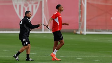Sow, durante el entrenamiento de este martes.