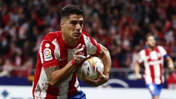 Luis Su&aacute;rez celebra su segundo gol en el Atl&eacute;tico-Real Sociedad