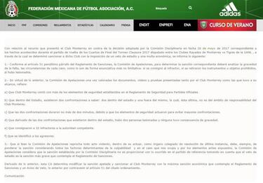 FMF le retira el partido de veto al Estadio de Rayados