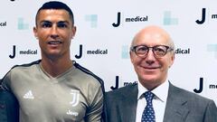 El doctor Claudio Rigo, nuevo médico del Espanyol, junto a Cristiano Ronaldo.