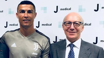 El doctor Claudio Rigo, nuevo médico del Espanyol, junto a Cristiano Ronaldo.