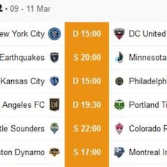 Fechas y horarios de la semana 2 de la temporada de la MLS