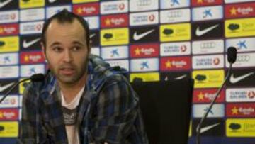 Andrés Iniesta, durante una rueda de prensa.