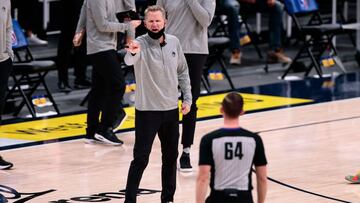 Steve Kerr, durante un partido de la NBA de Golden State Warriors.