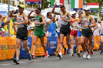 Carrera masculina 20km marcha del Europeo celebrado en Berlín.
