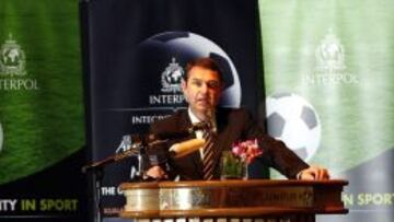 Ralf Mutschke, nuevo director de Seguridad de la FIFA y exdirector de Interpol, ayer en la conferencia de Kuala Lumpur.