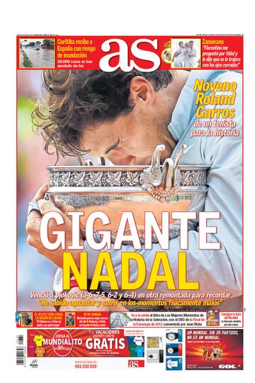 Rafa Nadal a través de las portadas de As