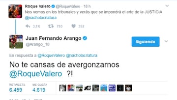 Arango se enfrentó a un político venezolano por Twitter