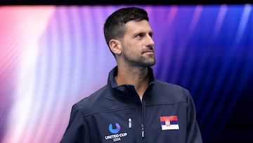 El tenista serbio Novak Djokovic, antes de la eliminatoria entre Serbia y República Checa en la United Cup.