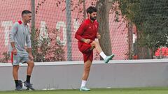 Isco, en un entrenamiento del Sevilla.