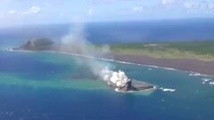 Drone footage captured an underwater volcanic eruption off the coast of Japan that led to the formation of a new island in the Ogasawara island chain.