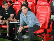 Rubi en un partido del Almería