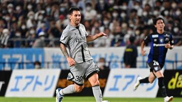SUITA, JAPAN - JULY 25: Lionel Messi of Paris Saint-Germain in action during the preseason friendly between Paris Saint-Germain and Gamba Osaka at Panasonic Stadium Suita on July 25, 2022 in Suita, Osaka, Japan. (Photo by Paris Saint-Germain Football/PSG via Getty Images)
