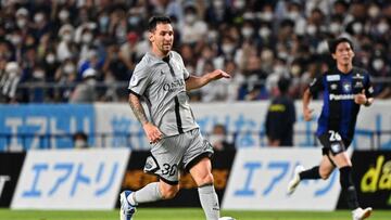 SUITA, JAPAN - JULY 25: Lionel Messi of Paris Saint-Germain in action during the preseason friendly between Paris Saint-Germain and Gamba Osaka at Panasonic Stadium Suita on July 25, 2022 in Suita, Osaka, Japan. (Photo by Paris Saint-Germain Football/PSG via Getty Images)