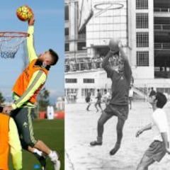Ramos emula a Pirri jugando al baloncesto 45 años después