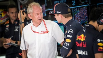 Helmut Marko y Max Verstappen. 