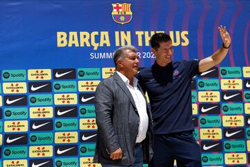 Presentación de Robert Lewandowski en Miami como nuevo jugador del FC Barcelona.