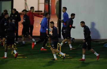 Coquelin, en su primer entrenamiento.