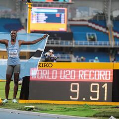 Tebogo bate el récord del mundo sub-20 y avisa como heredero de Bolt