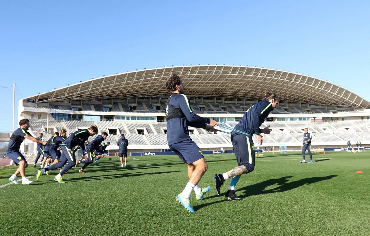 Entrenamiento en el Ciudad de Málaga de hace unas temporadas.