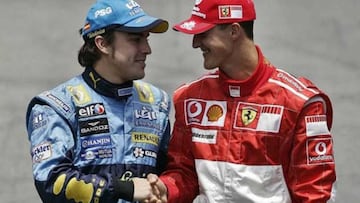 Alonso y Schumacher en sus respectivas etapas en Renault y Ferrari