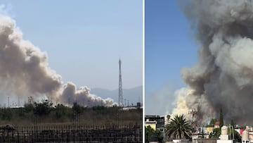 Enormes llamas se pueden observar a varios kilómetros de distancia por aparatoso incendio cerca del Lago de Texcoco en Edomex.